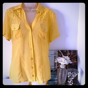 Yellow 2b bebe blouse